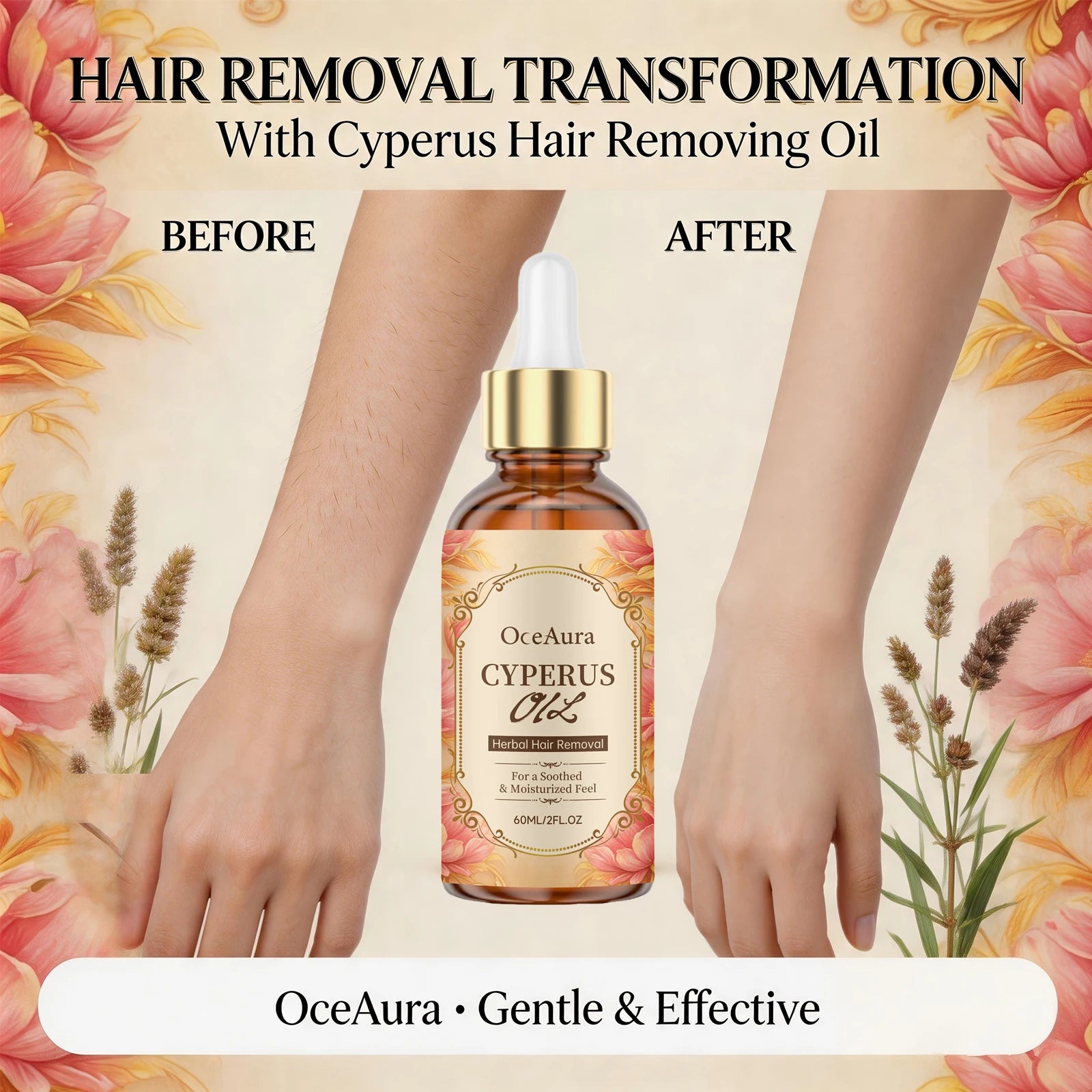 Herbal Cyperus Oil for Hair Growth Inhibition and Smooth Skin Care - 3
