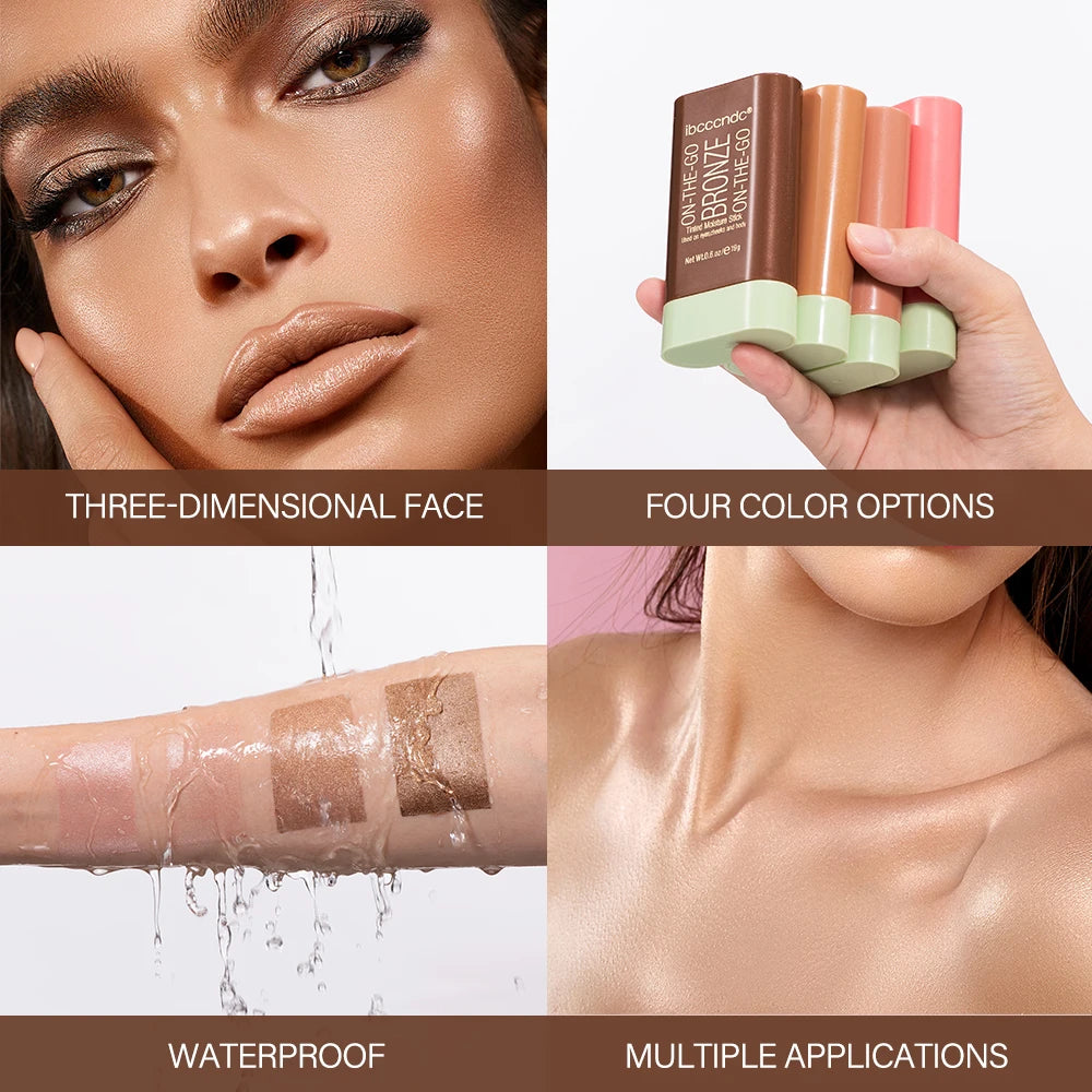 Cream Bronzer and Highlighter Stick for Face Eyes and Body Sculpting