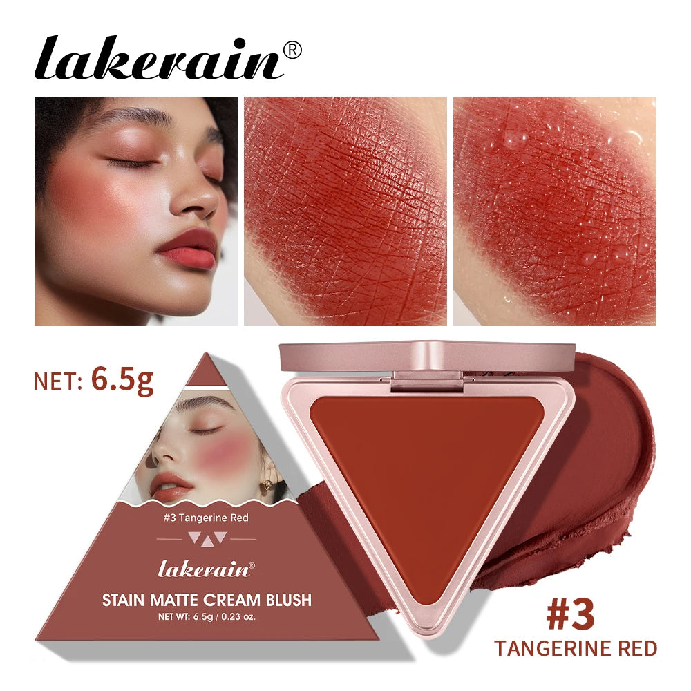 Matte Satin Cream Blush for Long-Lasting Natural Glow and Oil Control