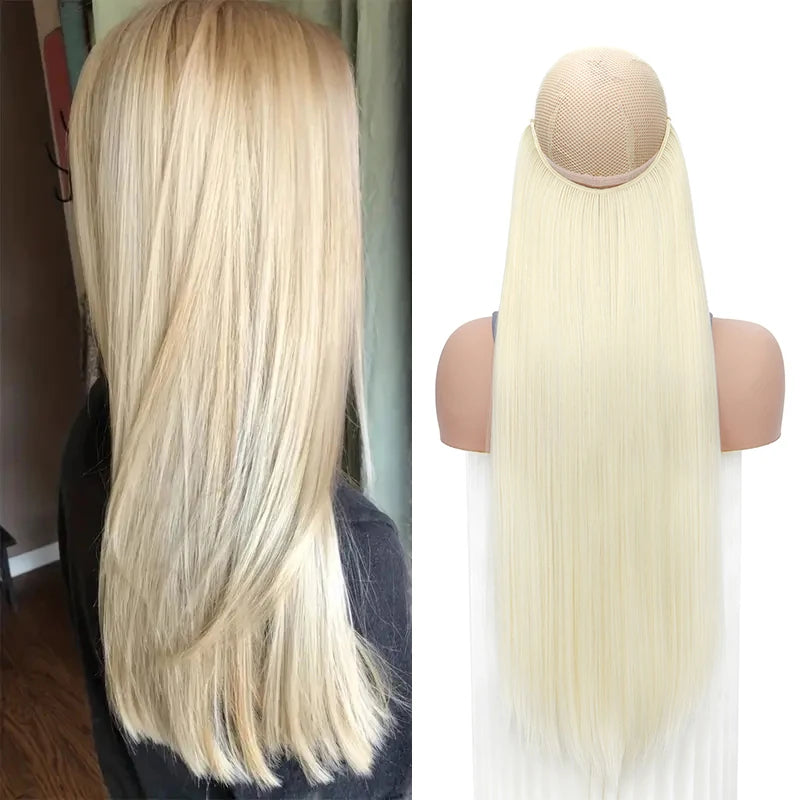 24-Inch Invisible Wire Hair Extensions for Instant Length