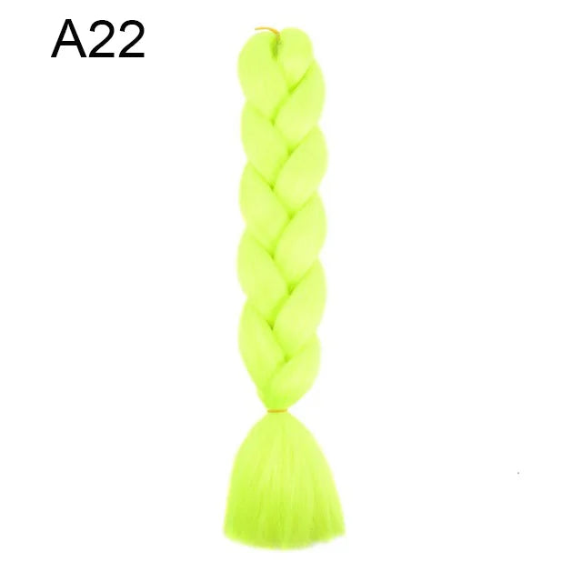 Colorful Synthetic Pre-Stretched Braiding Hair Extensions for Women - 24