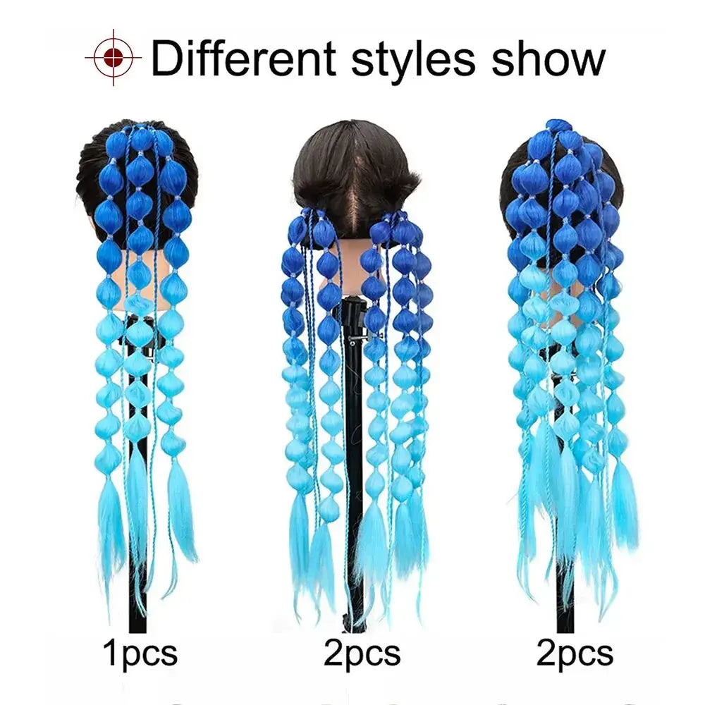 Colorful Bubble Braid Ponytail Extension for Instant Volume - 3