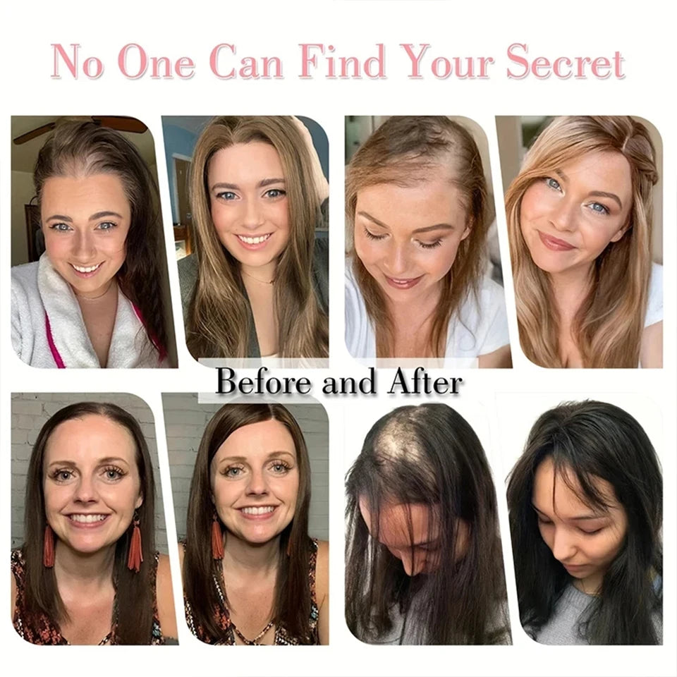 Clip-In Hair Topper with Bangs for Natural Volume and Root Coverage