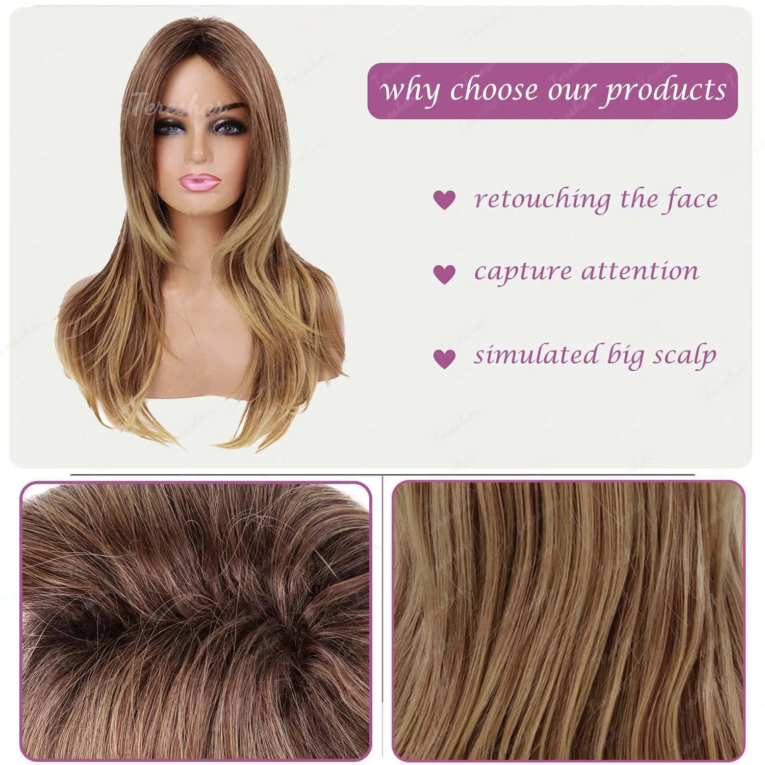 Long Straight Layered Wig with Bangs for Daily Wear and Special Events - 3