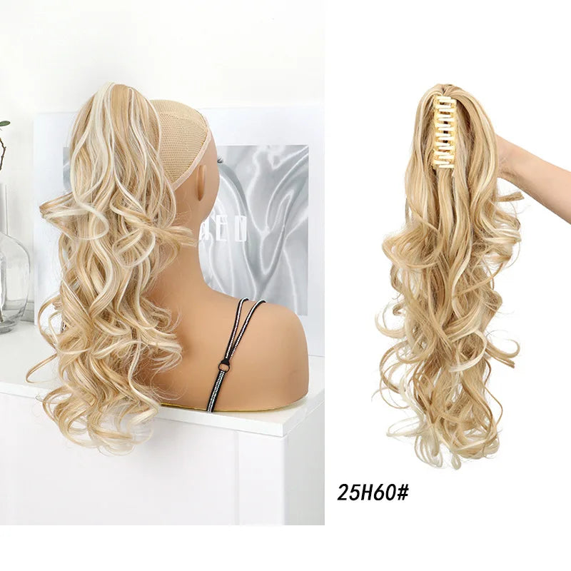 16-Inch Curly Wavy Claw Clip Ponytail Hair Extension
