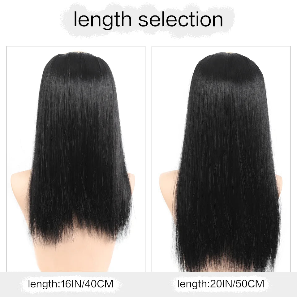Straight Clip-In Synthetic Hair Extensions Set - 4