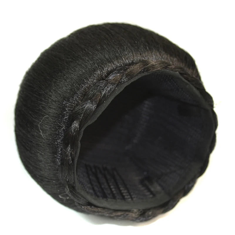 Heat Resistant Braided Donut Chignon Hair Extension for Women