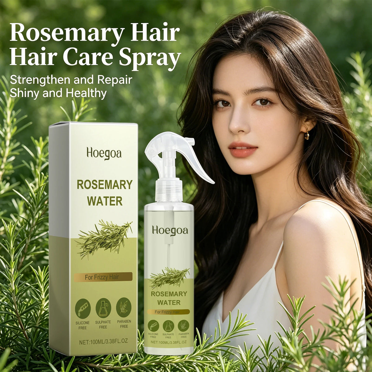 Rosemary Hair Strengthening Spray for Frizzy Hair and Scalp Nourishment