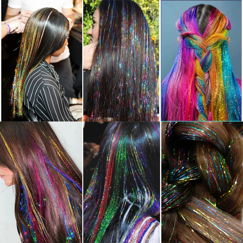 Sparkling Rainbow Hair Tinsel Strands for Instant Glamour and Style - 2