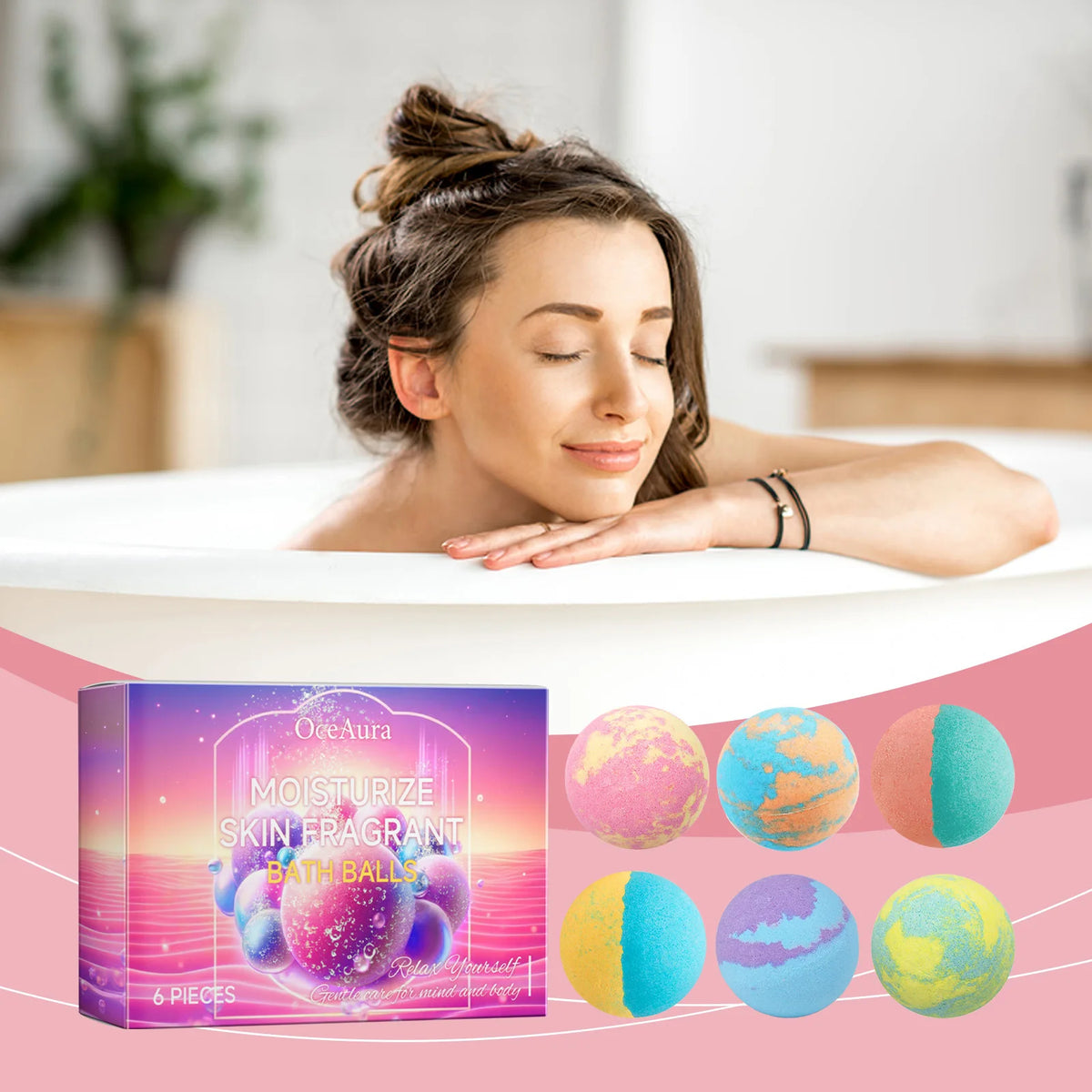 Aromatherapy Bath Bombs for Stress Relief and Moisturizing Skin Care