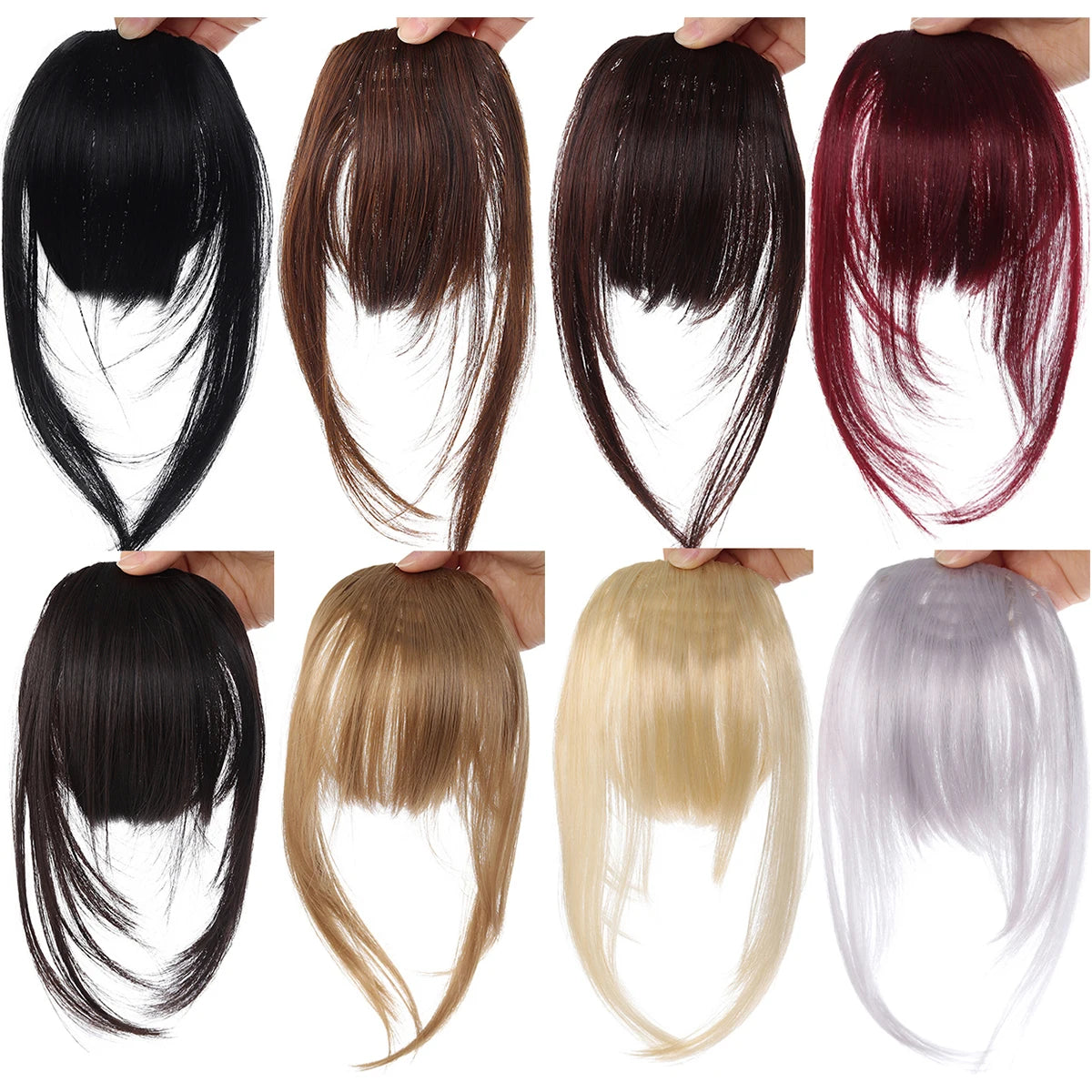 Clip-In Wispy Fringe Bangs with Sideburns for Natural Hair Transformation