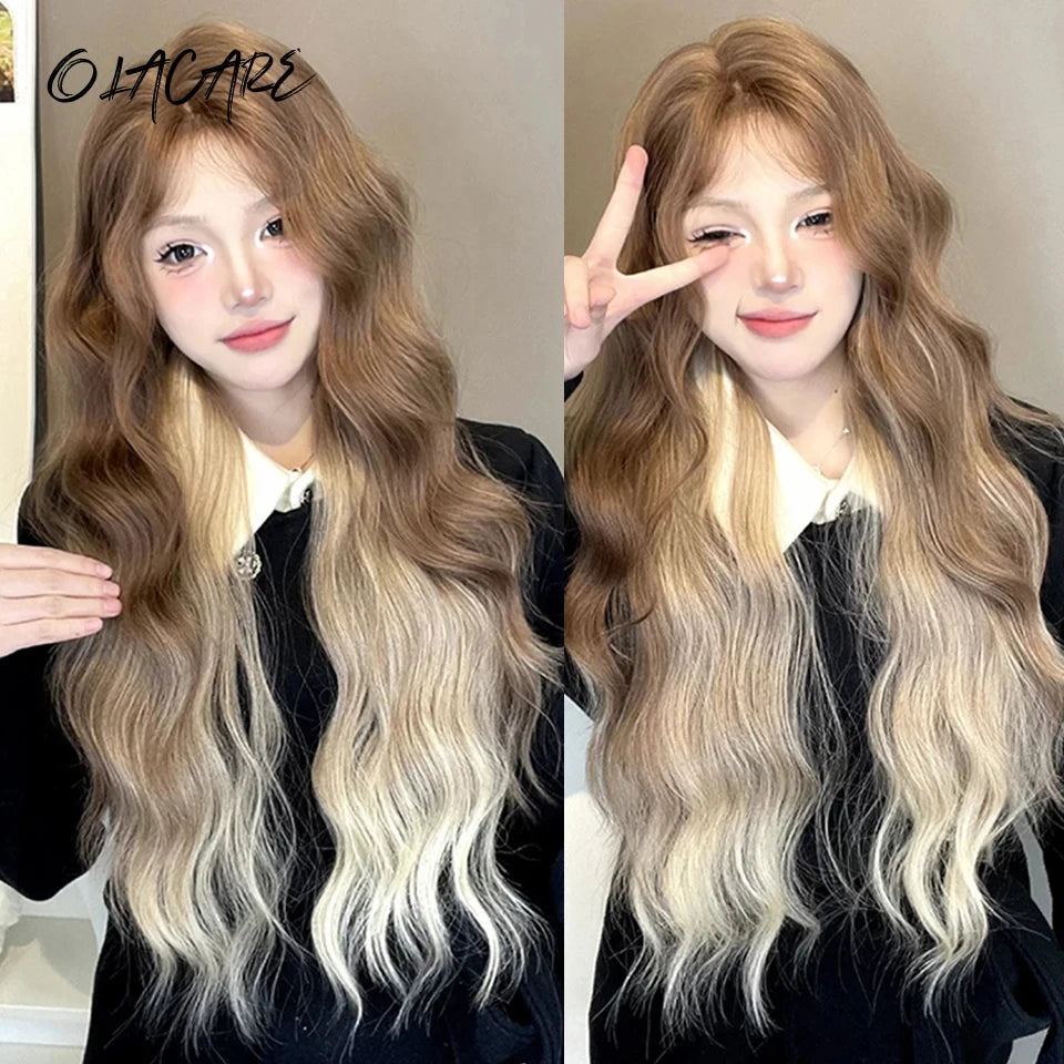 Wavy Brown Cosplay Wig with Curly Pigtails for Costume Parties