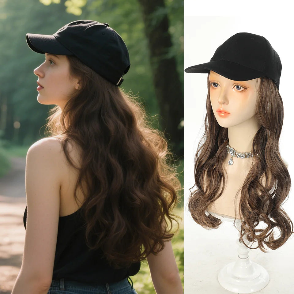18-Inch Wavy Baseball Cap Wig for Instant Hair Transformations