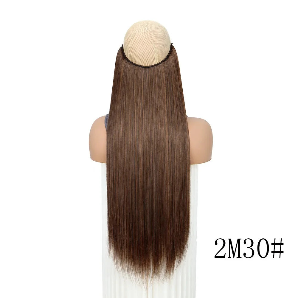 24 Inch Invisible Wire Halo Hair Extension for Instant Length