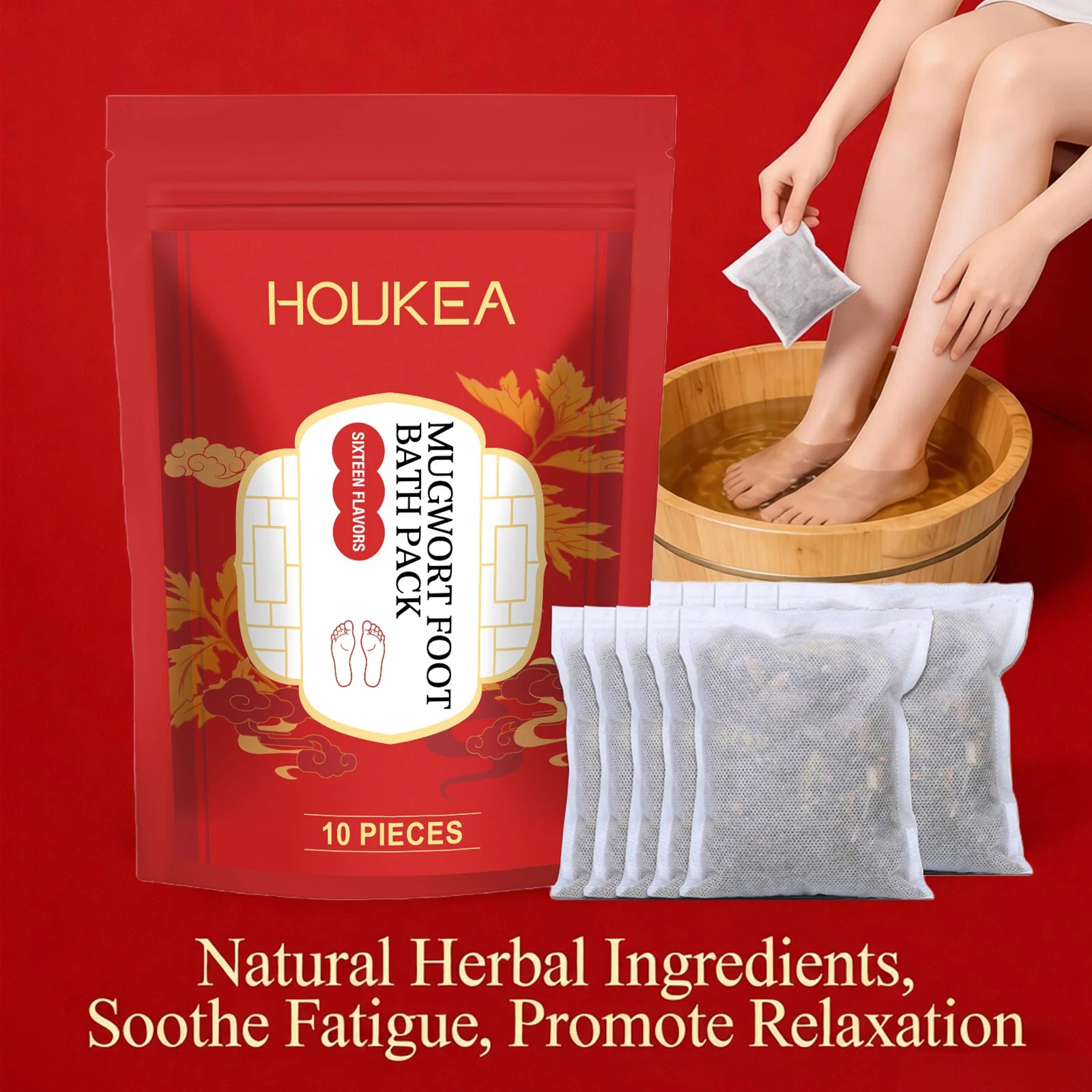 Herbal Mugwort Foot Bath Soak for Relaxation and Sleep Support - 1