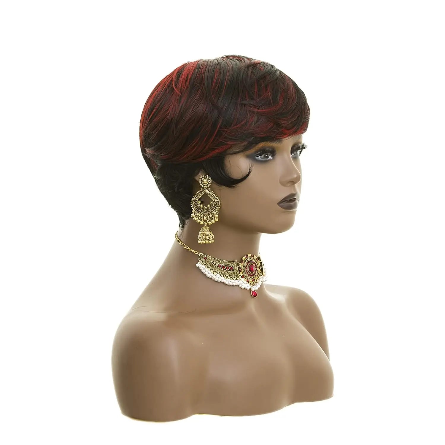 Short Red Pixie Cut Synthetic Wig for Daily Wear - 4