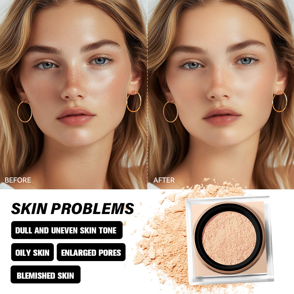 Oil Control Loose Setting Powder for Flawless Matte Finish Makeup