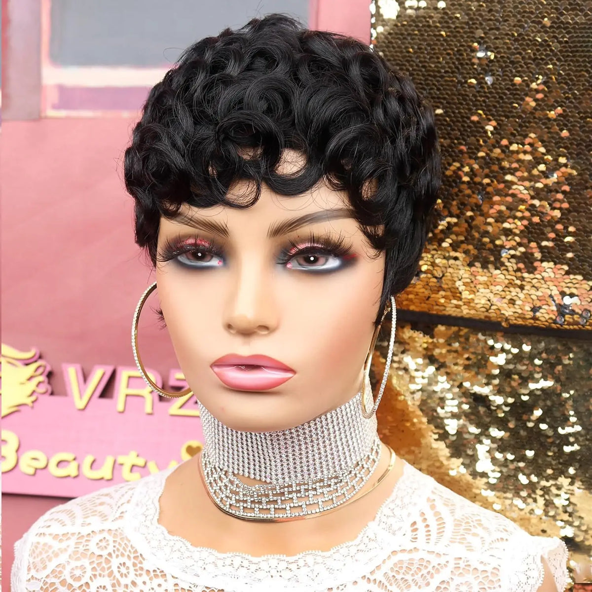 Short Curly Pixie Cut Wig for Daily Wear