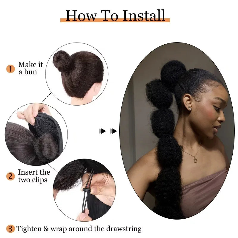 Synthetic Bubble Ponytail Hair Extension for Women - 2