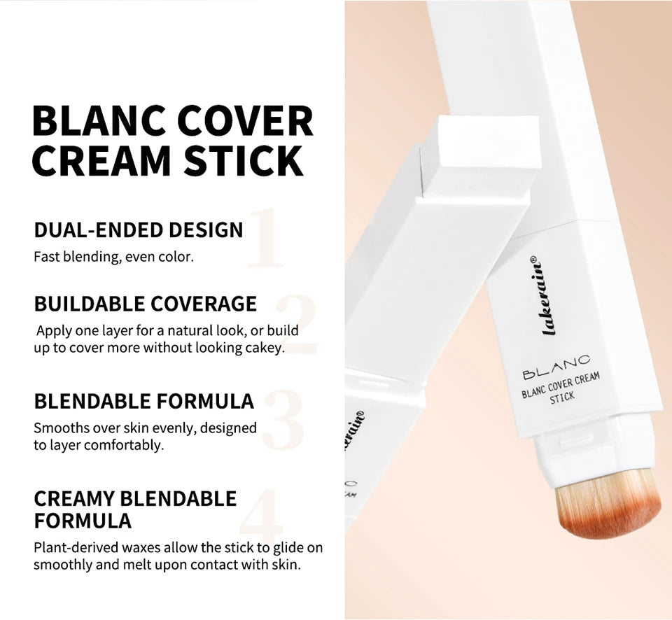 Creamy Blendable Foundation Stick with Built-in Detachable Brush
