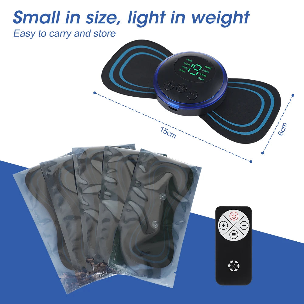 Portable Electric Body Massage Patch with Remote for Pain Relief - 14