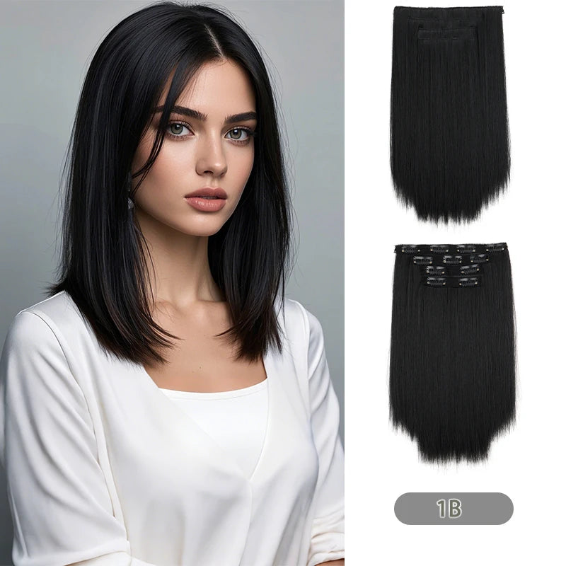 14-Inch Straight Clip-In Hair Extensions for Instant Volume - 11