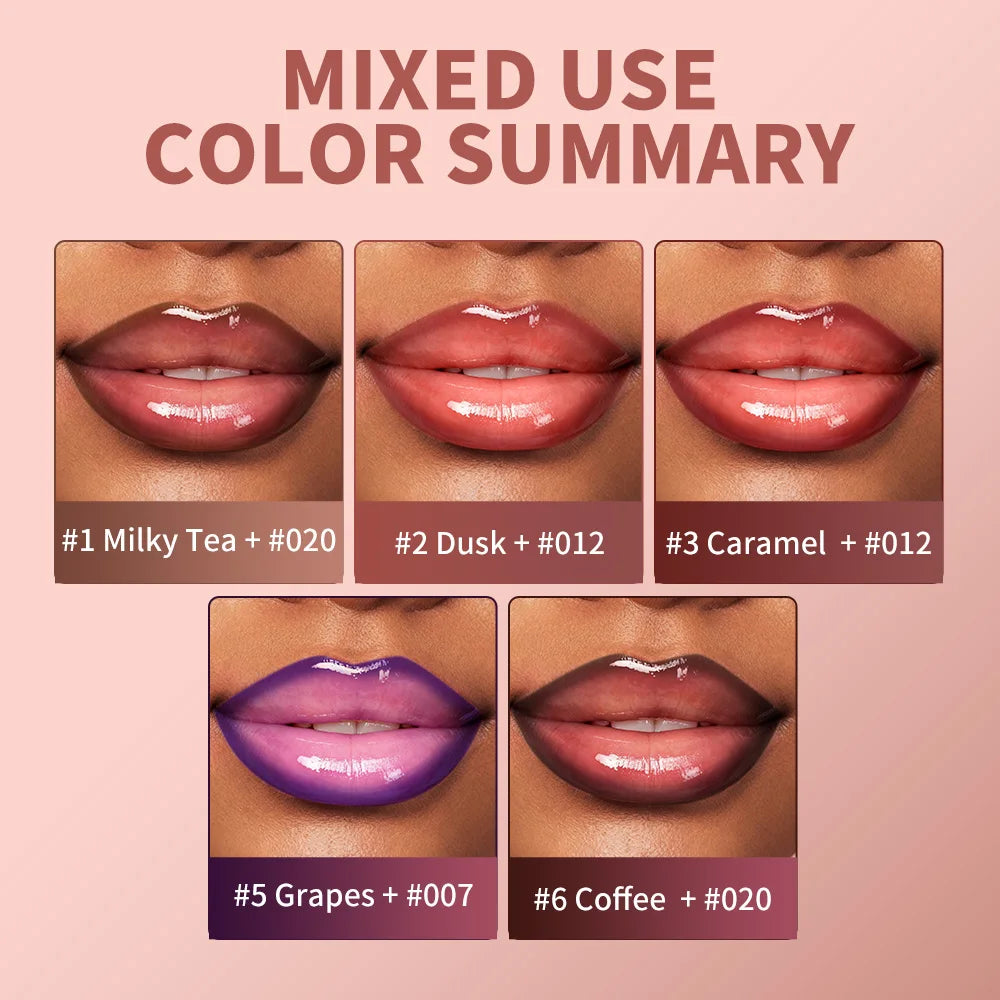 Hydrating Lip Liner and Gloss Combo Set for Defined Shiny Lips