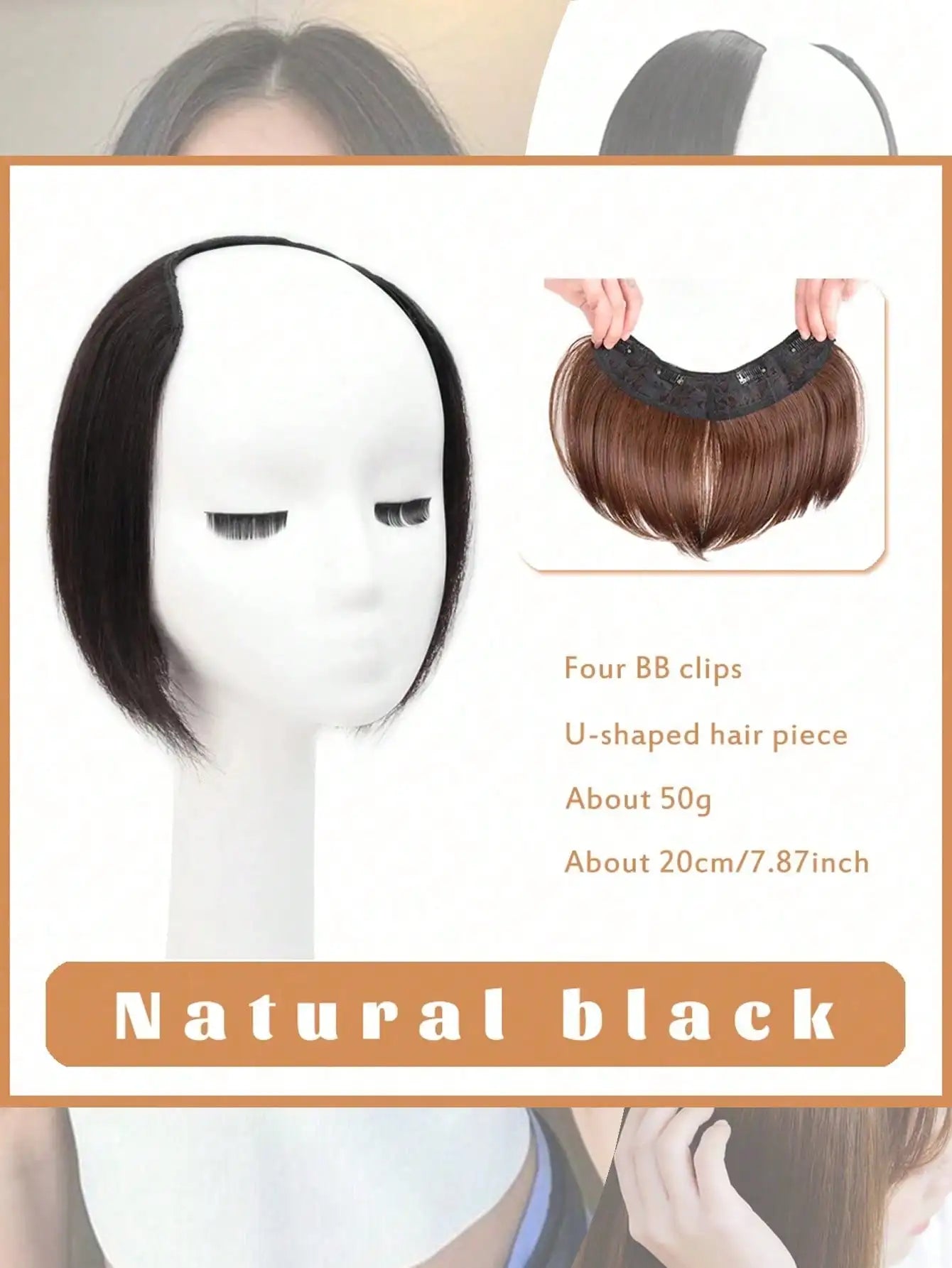 U-Shaped Long Straight Clip-In Hair Extension for Volume - 13