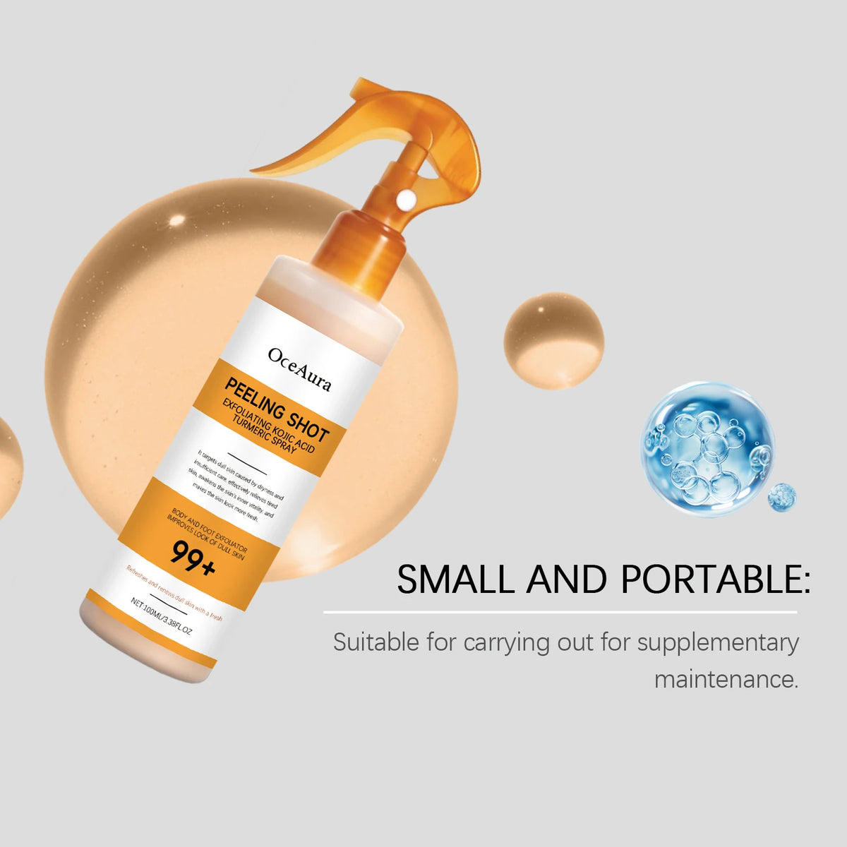 Exfoliating Body and Foot Peeling Spray for Smoother Brighter Skin