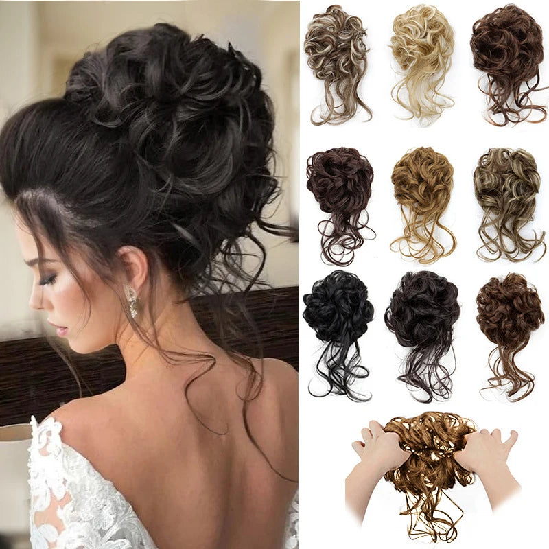 Messy Curly Hair Bun Extension for Instant Volume - 1