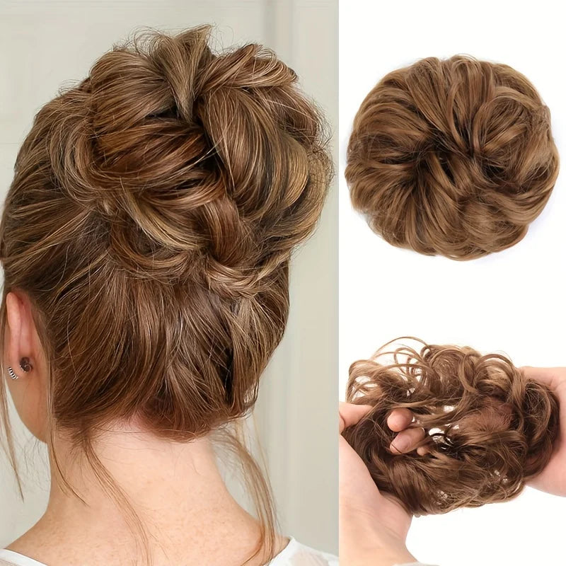 Messy Curly Hair Bun Extension for Instant Voluminous Updo Hairstyles