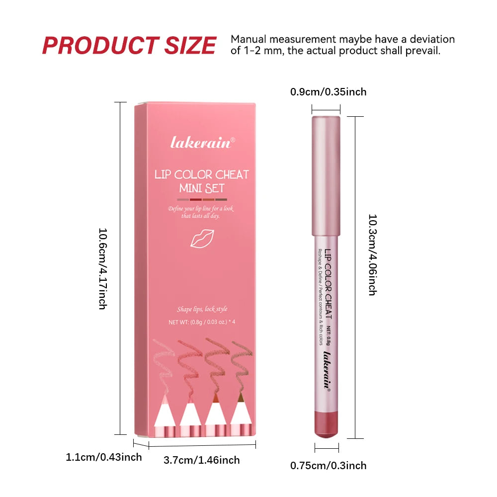 Waterproof Matte Lip Liner Pencil Set for Long-Lasting Defined Lips - 8