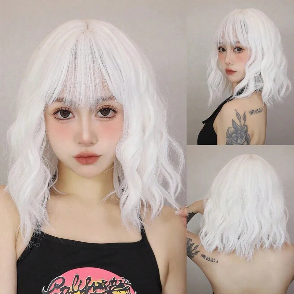 Short Natural Wave Cosplay Wig for Daily Wear