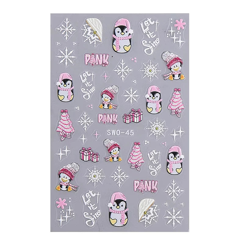 Festive Christmas Cartoon Self-Adhesive Nail Art Decal Stickers - 13