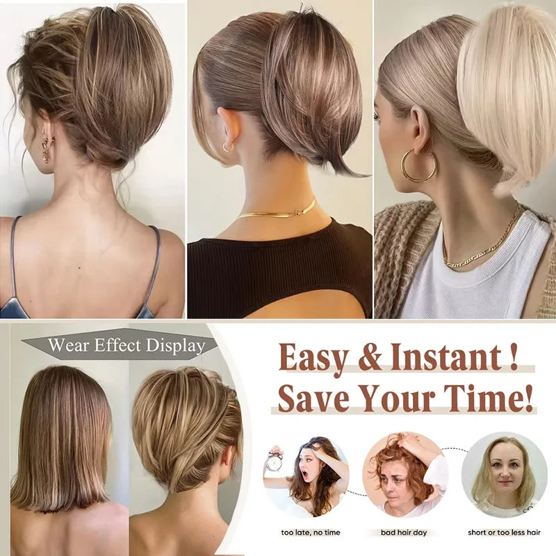 Messy Bun Claw Clip Hair Extension for Quick and Natural Updo Hairstyles - 4