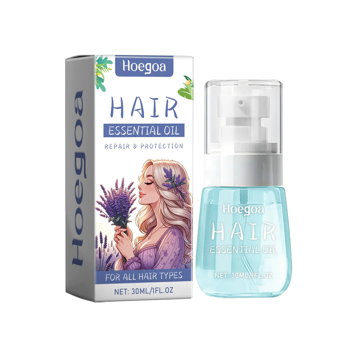 Lavender Essential Hair Oil for Frizz Control and Split End Repair