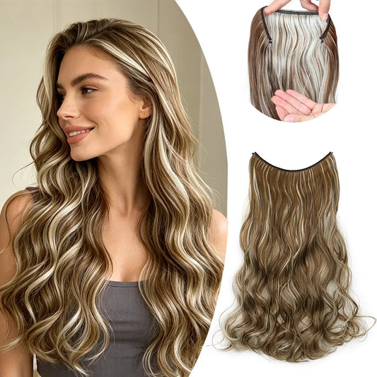18-Inch Wavy Halo Hair Extension with Invisible Wire