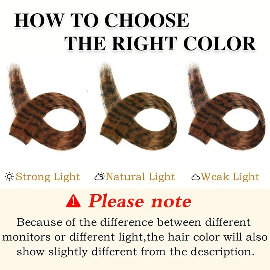 Stripe Printed Clip-in Hair Extensions for Parties