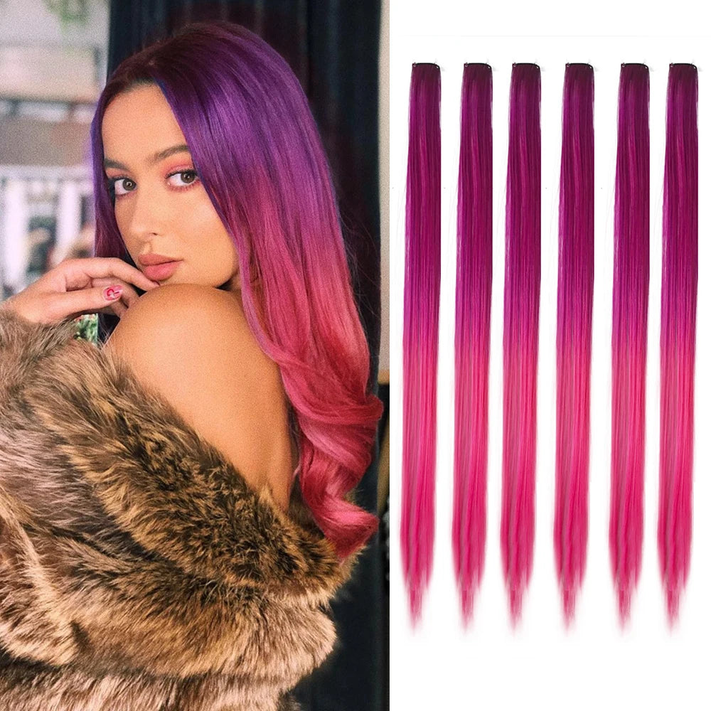 22-Inch Colored Clip-In Hair Extension Highlights - 19