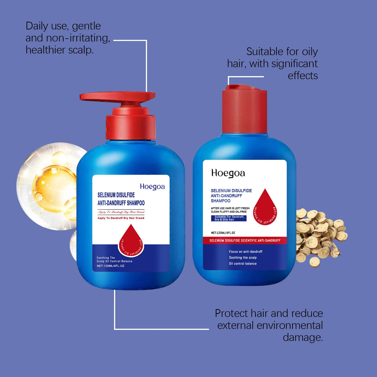 Selenium Disulfide Anti-Dandruff Shampoo for Itchy Scalp and Oil Control