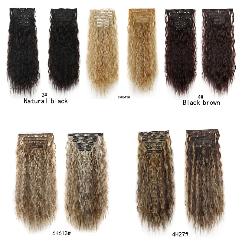 Kinky Curly Clip-In Hair Extensions for Long Voluminous Hair - 4