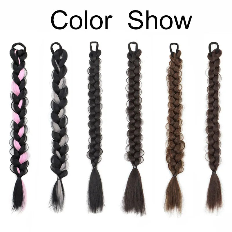18-Inch Braided Ponytail Hair Extension for Stylish Looks - 2