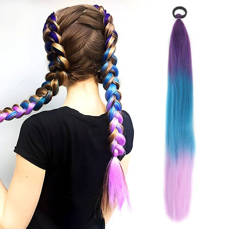 26" Long Ombre Synthetic Braiding Ponytail Extension