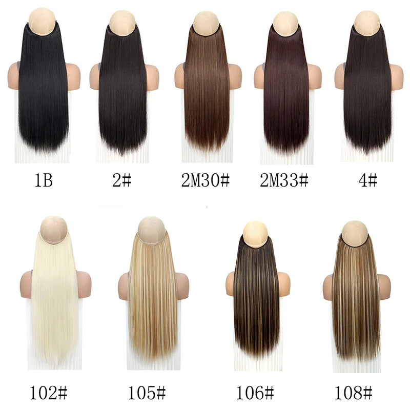 24-Inch Invisible Wire Hair Extensions for Instant Length - 4