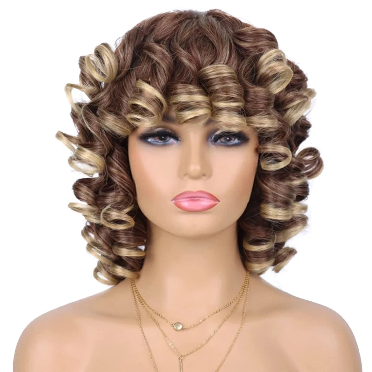 Short Afro Curly Wig with Bangs for Daily Wear