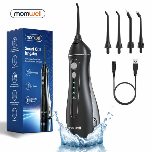 Cordless Water Flosser for Teeth with 4 Pressure Settings and 4 Jet Tips