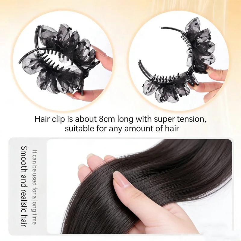 Elegant Tulle Cloud Bun Hair Extension Clip