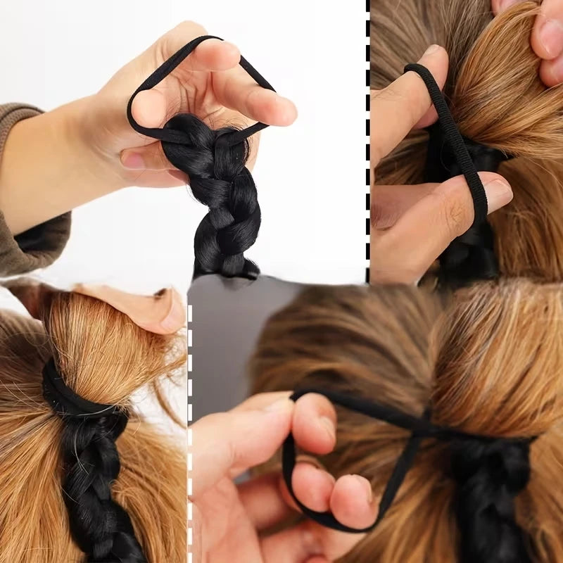 Long Braided Ponytail Extension for Women Synthetic Hairpiece - 5