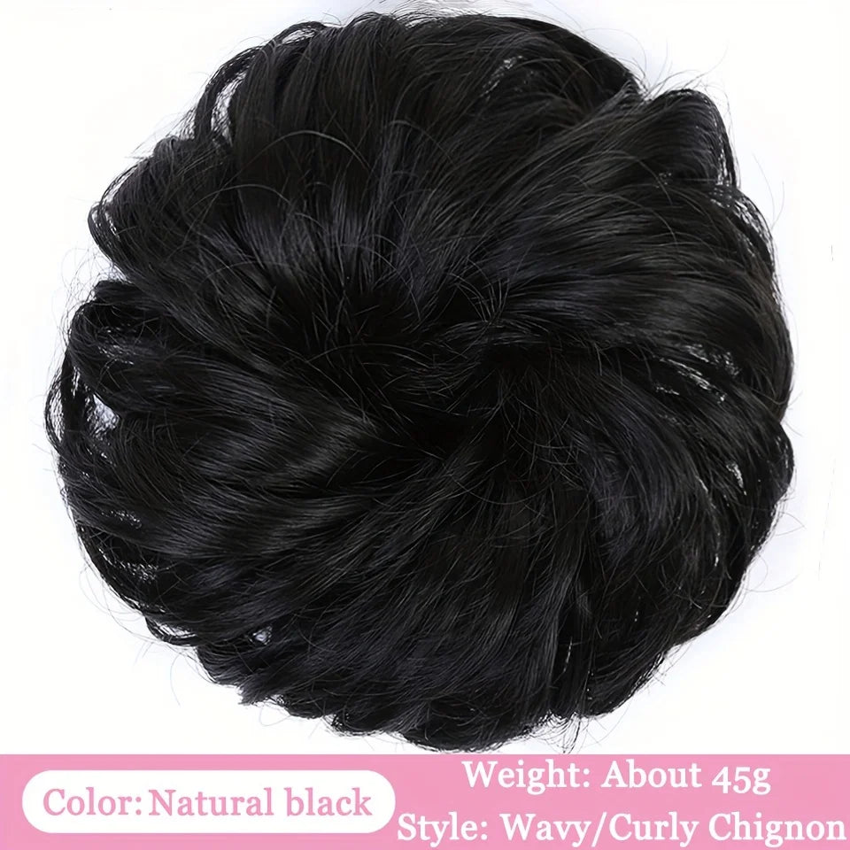 Synthetic Braid Hair Scrunchie for Instant Messy Bun Updos - 48