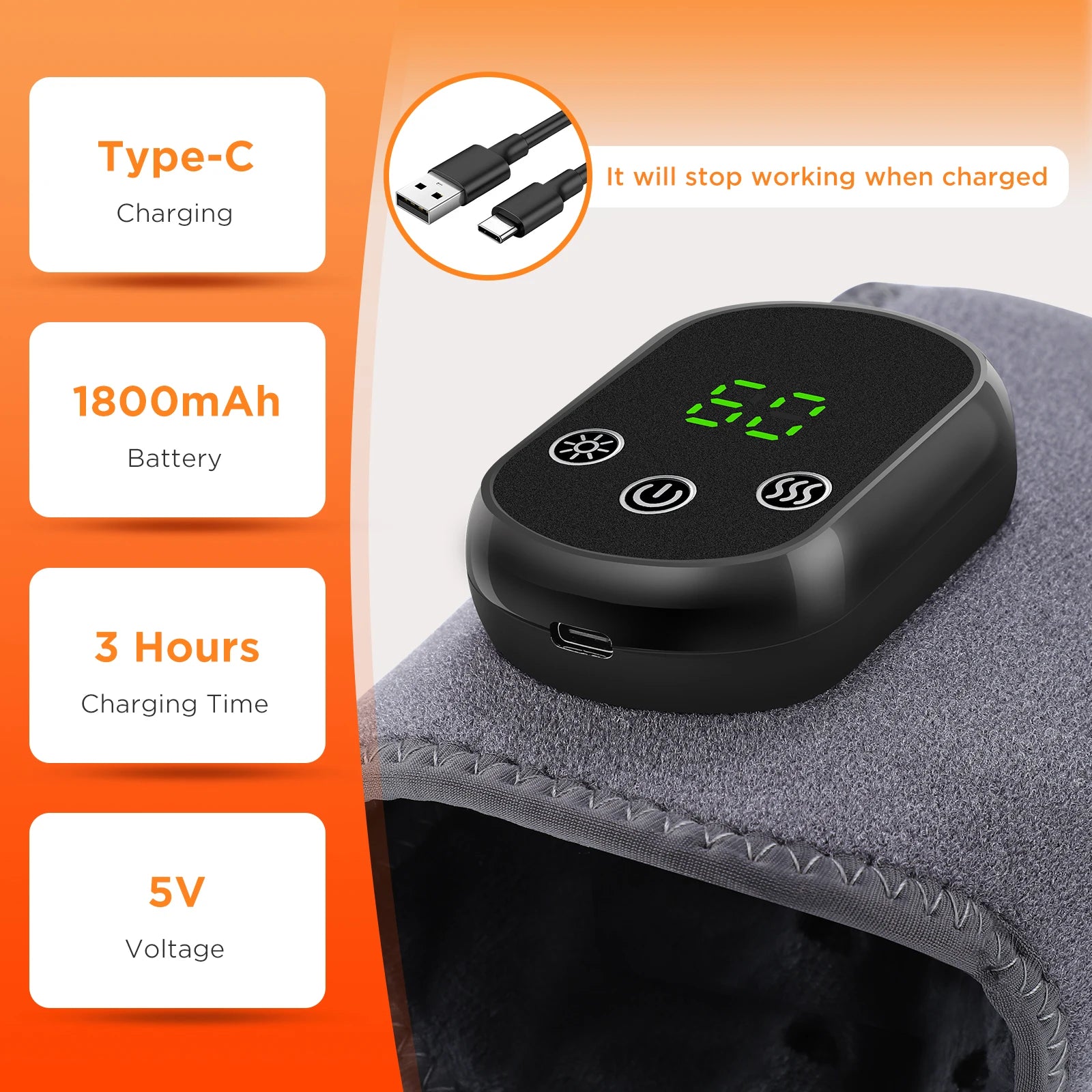Heated Ankle Massager with Vibration for Pain Relief and Muscle Recovery - 12